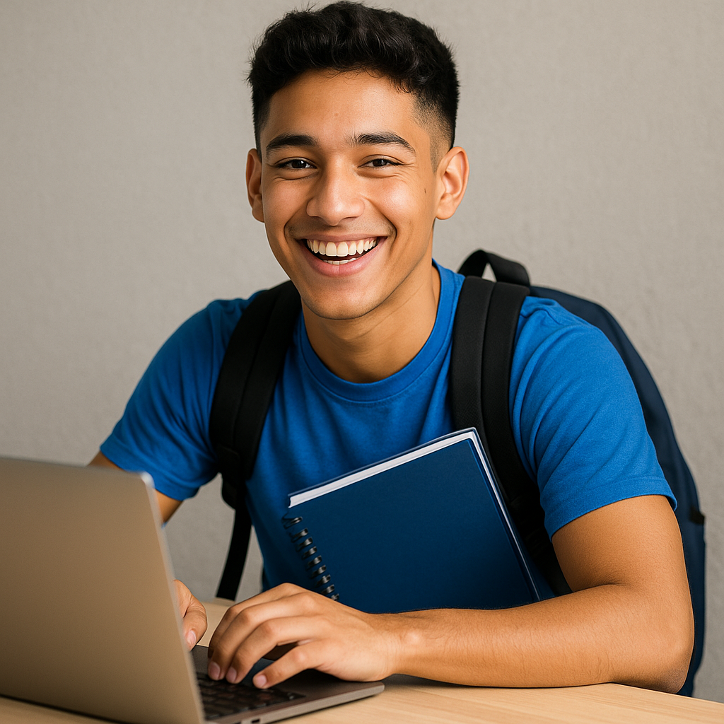 Student reviewing AI-powered feedback